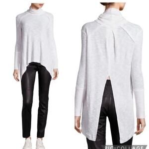 NWT Free People We The Free Tara Split Back Gray Knit Turtleneck Size M